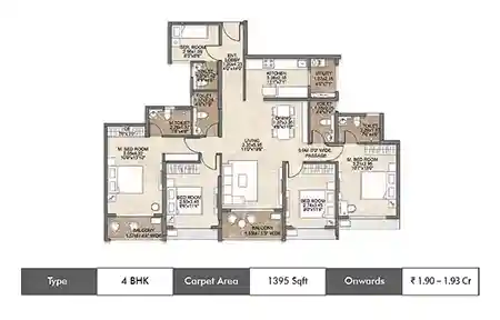 4 BHK 1395 SqFt